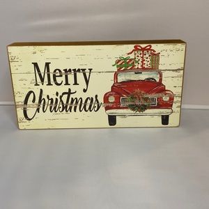 Red Truck Merry Christmas Shelf Sitter Sign
